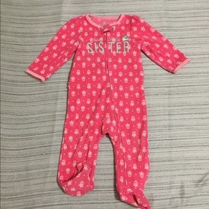 GUC Pink footie size 6-9